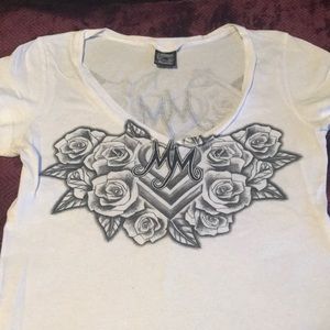 Another Metal Mulisha v-neck tee in white!